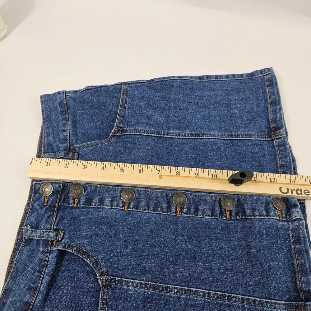 Almost Famous Mini Skirt Women's Size 3 Blue Denim Buttons Hippie High Rise Boho - Picture 5 of 7